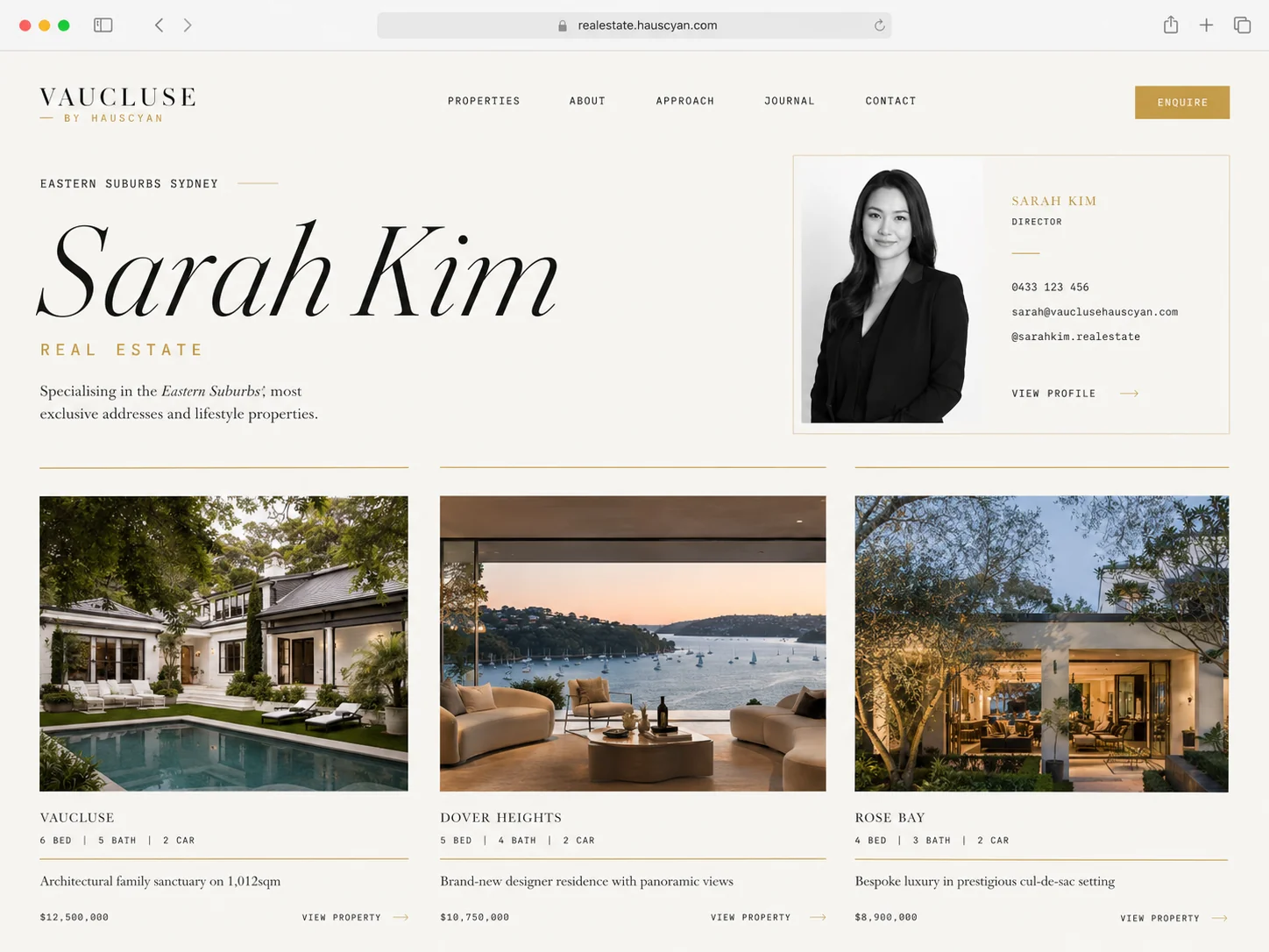 Vaucluse design · Real Estate archetype